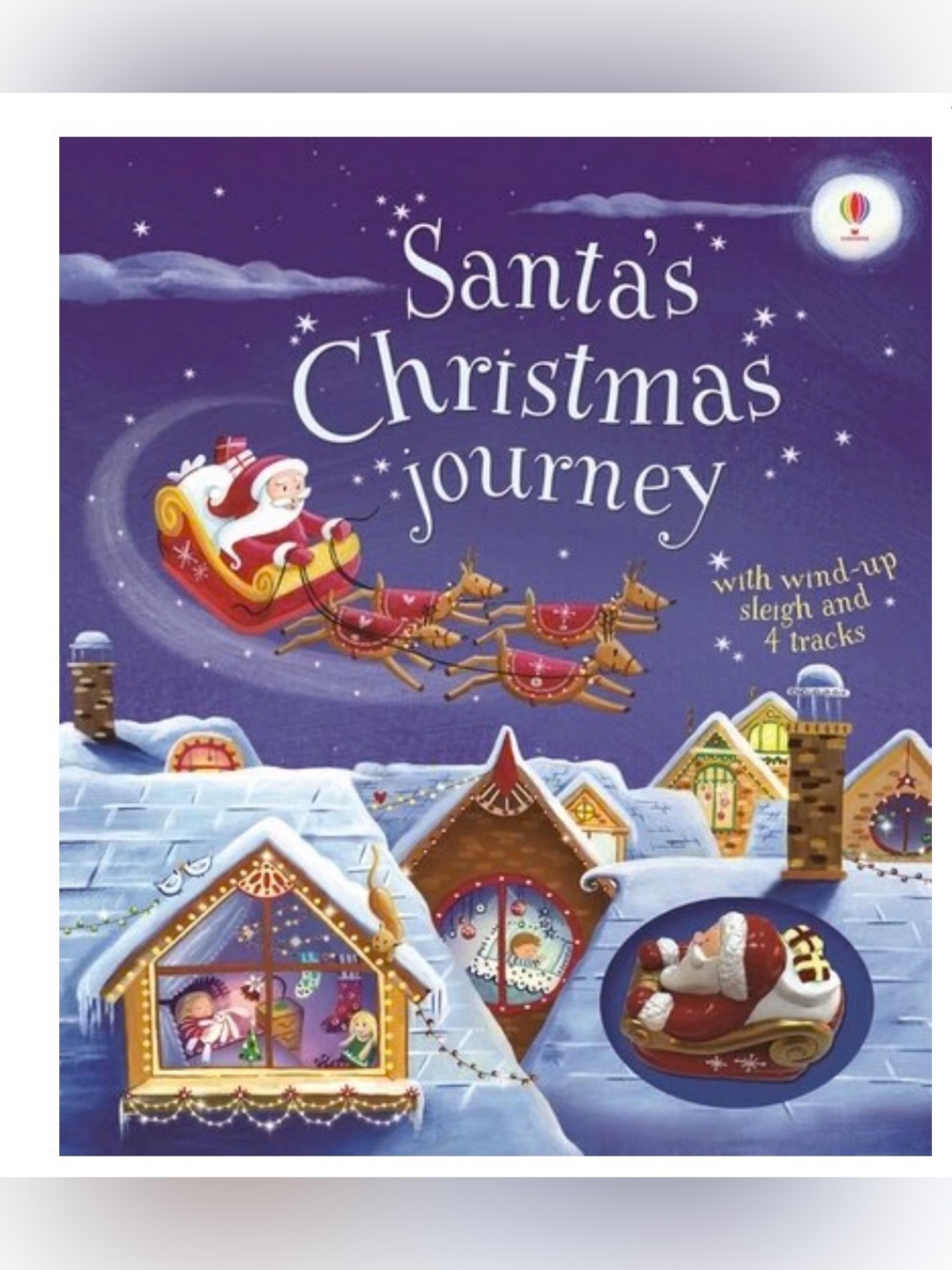 Usborne Santa’s Christmas Journey Wind-Up Board Book - LIKE NEW